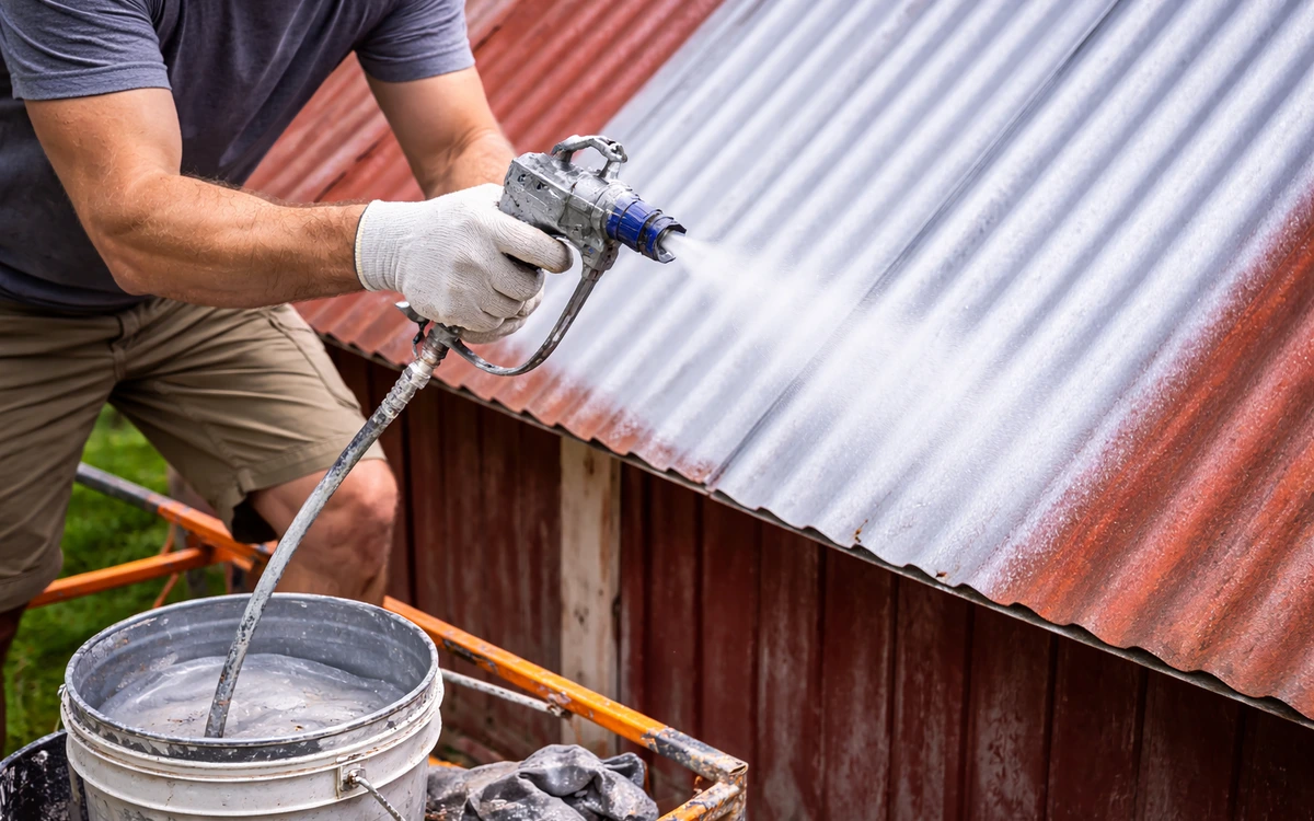 Barn roof painting metal roof coating